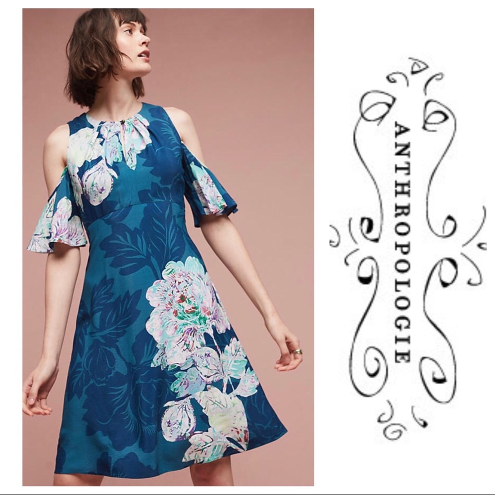 Anthropologie Maeve Elia Open Shoulder Dress